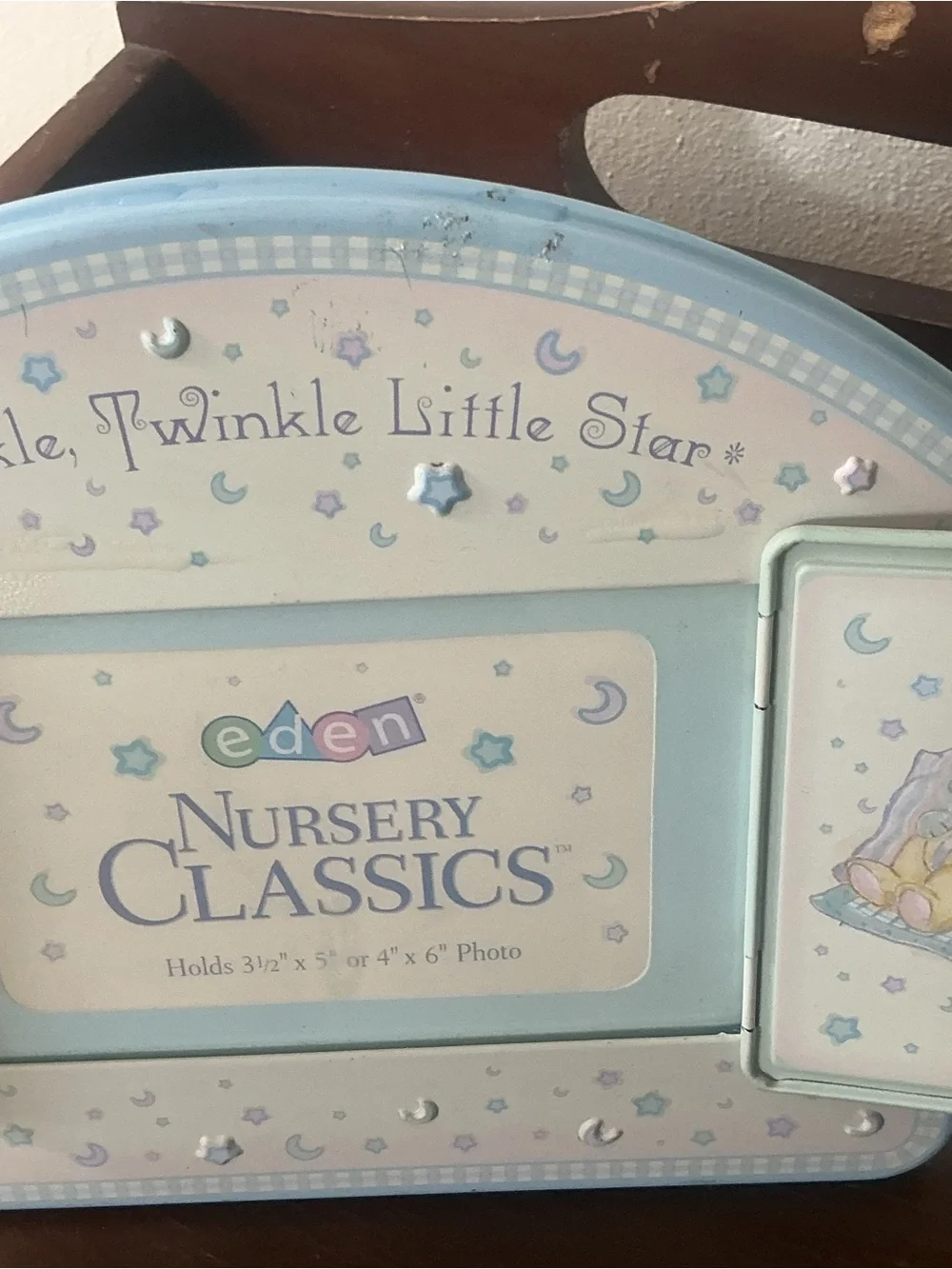 Vintage Twinkle Twinkle Little Star Blue Nursery picture frame Eden toys rare - Picture 6 of 14